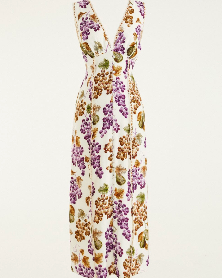 Grape Garden Midi Dress-Dresses-Farm Rio-Cream Grape-XS-Mercantile Portland