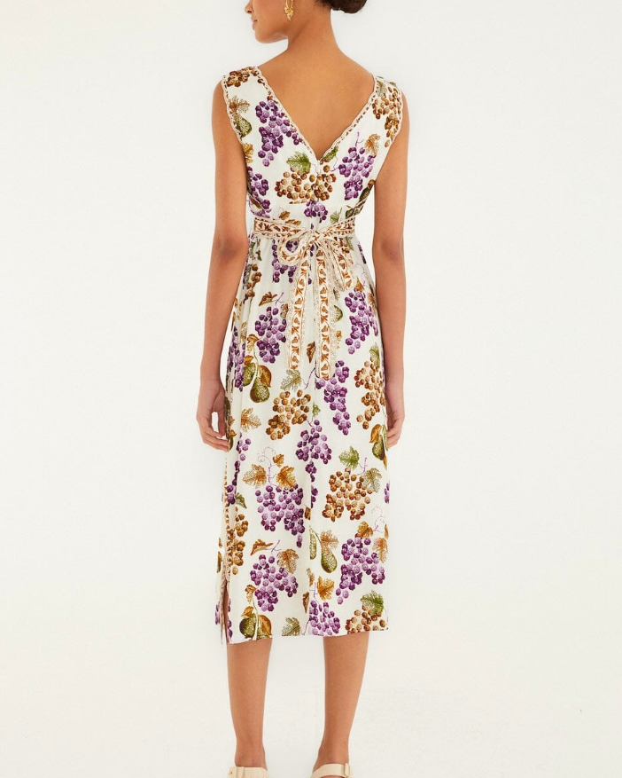 Grape Garden Midi Dress-Dresses-Farm Rio-Cream Grape-XS-Mercantile Portland