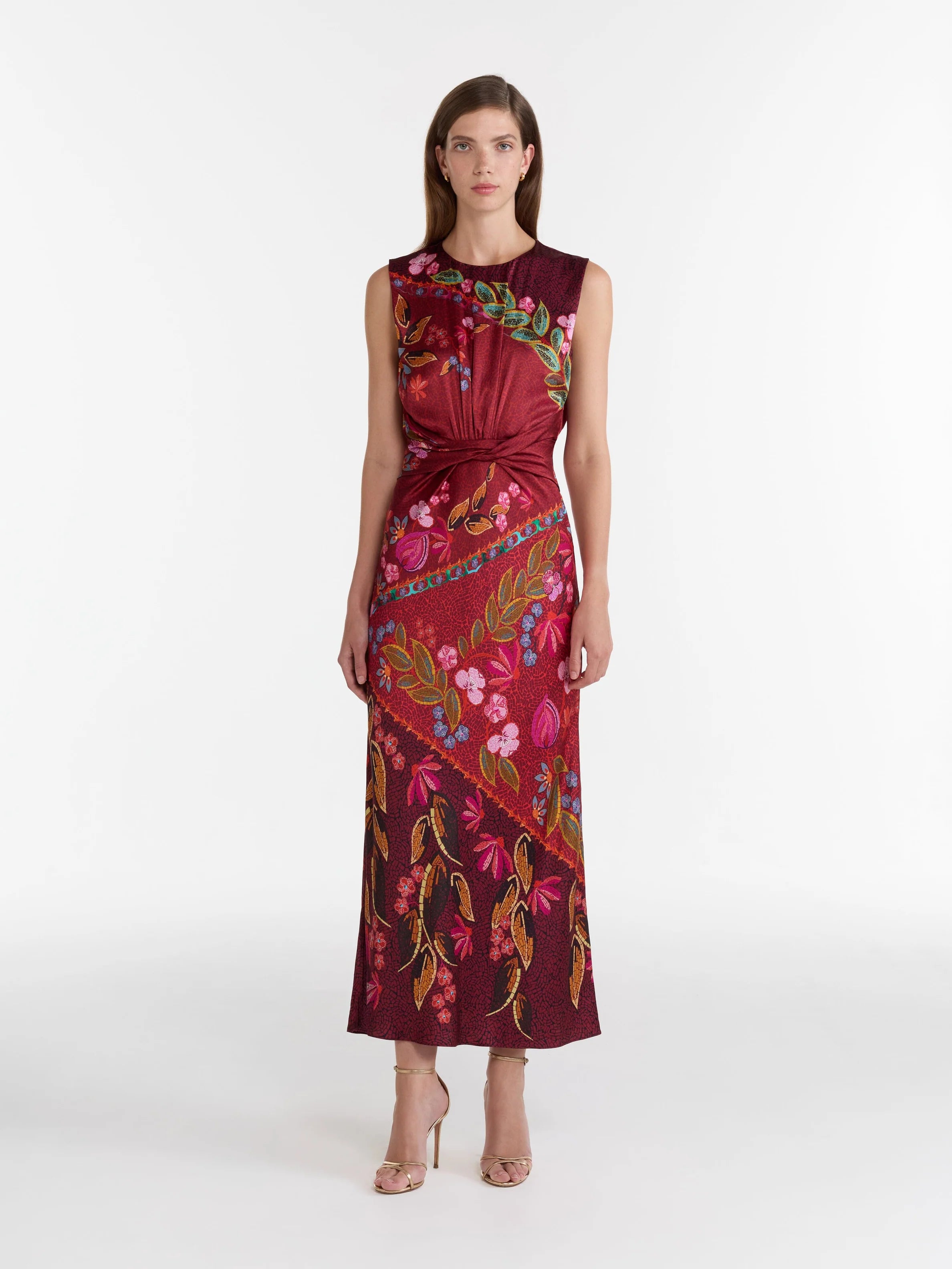 Gwen Dress in Garnet Terrazzo-Dresses-Saloni-Garnet Terrazzo-0-Mercantile Portland