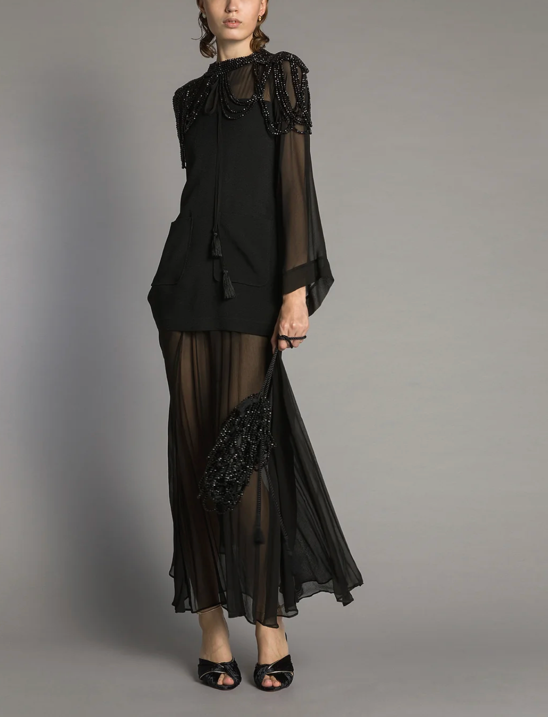Hand-Embroidered "Black Diamond" Crossbody Bag-Handbags-Forte Forte-Black-OS-Mercantile Portland