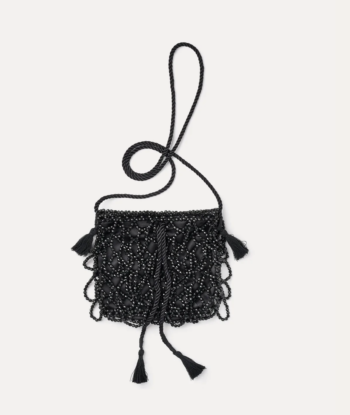Hand-Embroidered "Black Diamond" Crossbody Bag-Handbags-Forte Forte-Black-OS-Mercantile Portland
