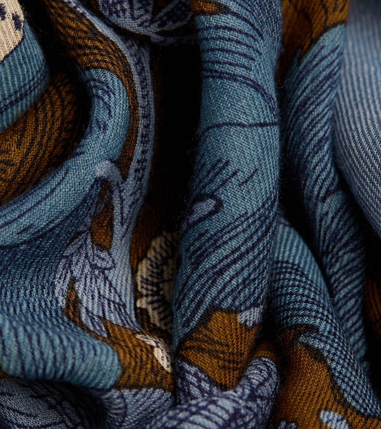 Historie 70 X 190 cm Scarf-Scarves and Wraps-Inoui Editions-Blue-OS-Mercantile Portland