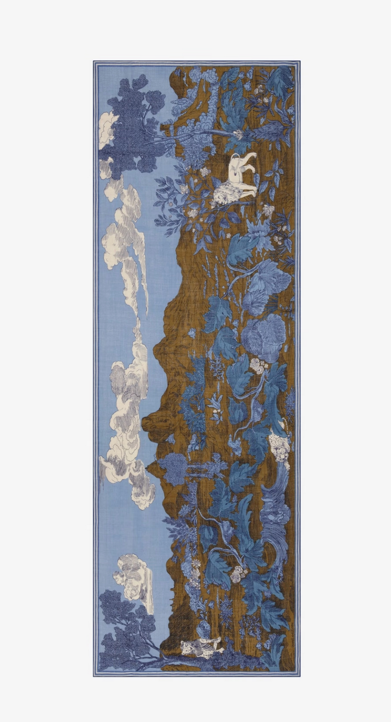 Historie 70 X 190 cm Scarf-Scarves and Wraps-Inoui Editions-Blue-OS-Mercantile Portland