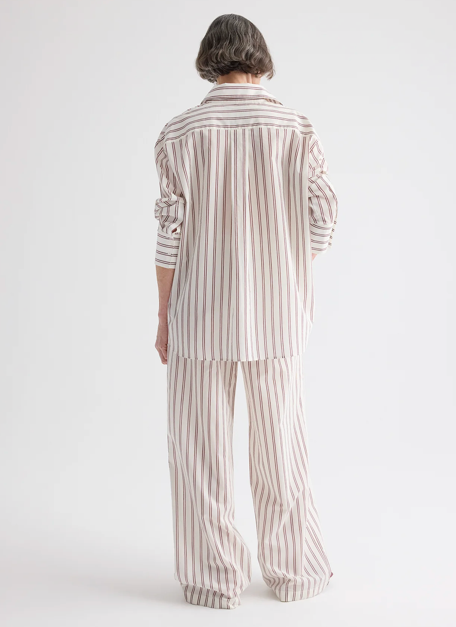 Hudson Pant in White/Wine-Pants-TWP-White/Wine-2-Mercantile Portland