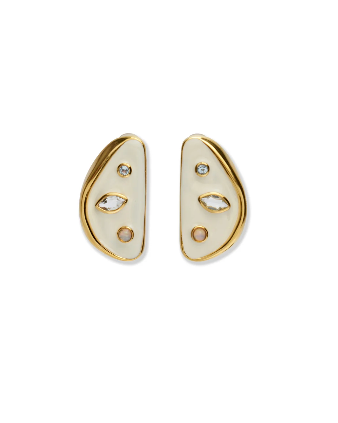 Isola Stud Earrings in Sea Salt-Jewelry-Lizzie Fortunato-White-OS-Mercantile Portland