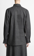 Italian Jaspe Relaxed Button-Front Shirt-Shirts-Vince-Medium Heather Grey-XXS-Mercantile Portland