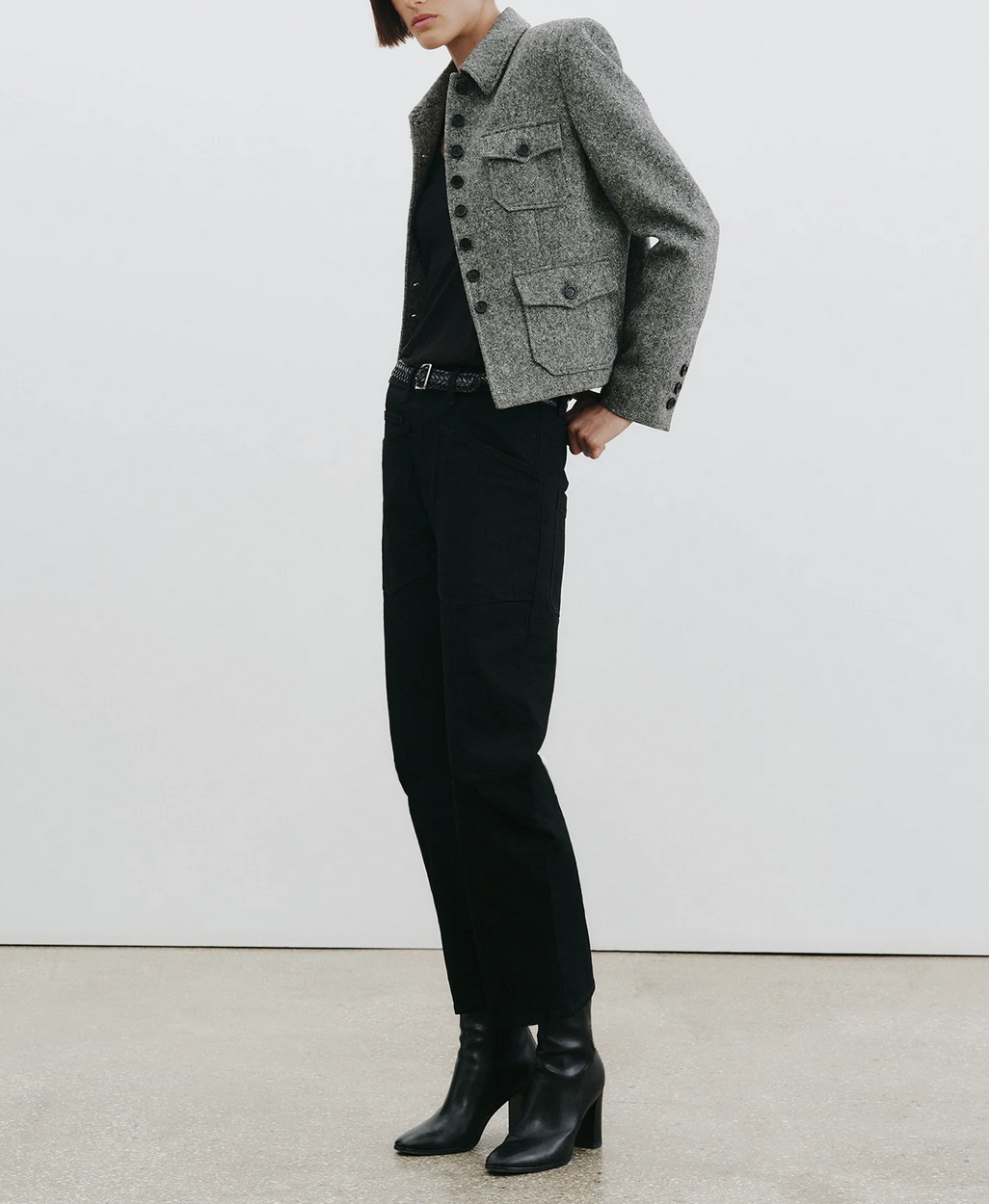 Jamison Jacket in Black Donegal-Jackets-Nili Lotan-Black Donegal-2-Mercantile Portland