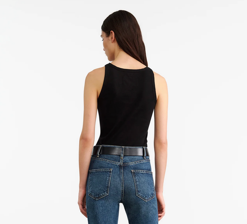Jennifer Ribbed Tank-Tops-Nili Lotan-Jet Black-XS-Mercantile Portland