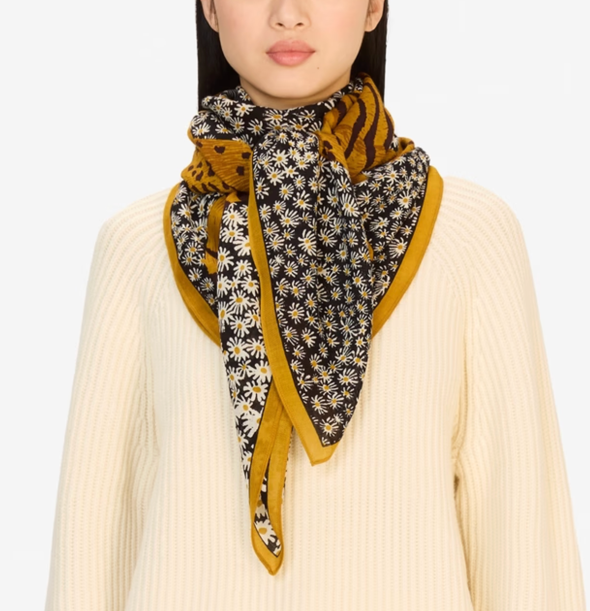 Jorgen Square Scarf-Scarves and Wraps-Inoui Editions-Yellow-OS-Mercantile Portland