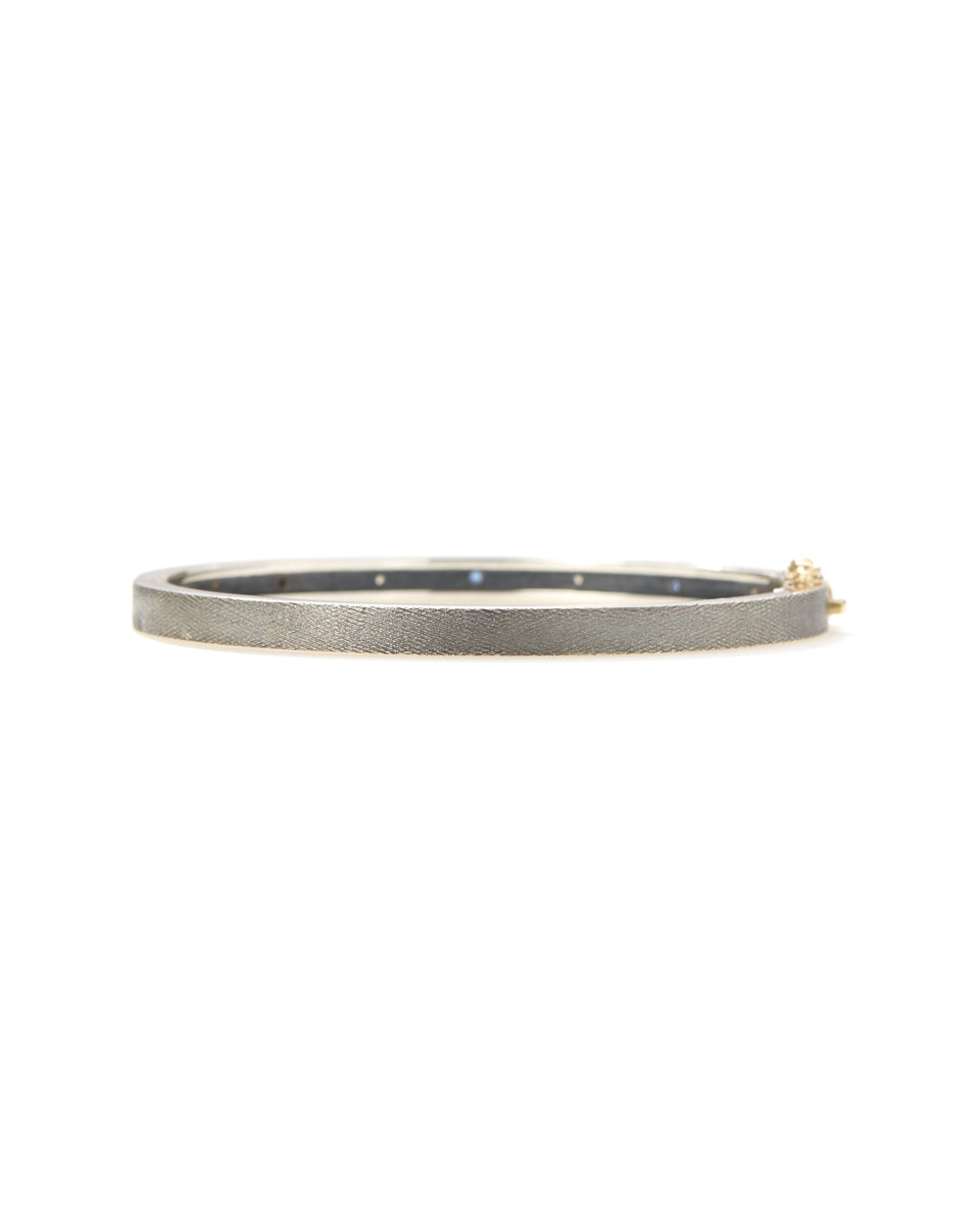 Junia 4mm Sterling Silver Yellow Gold Bezel Sapphire Bangle-Jewelry-Rene Escobar-Mercantile Portland