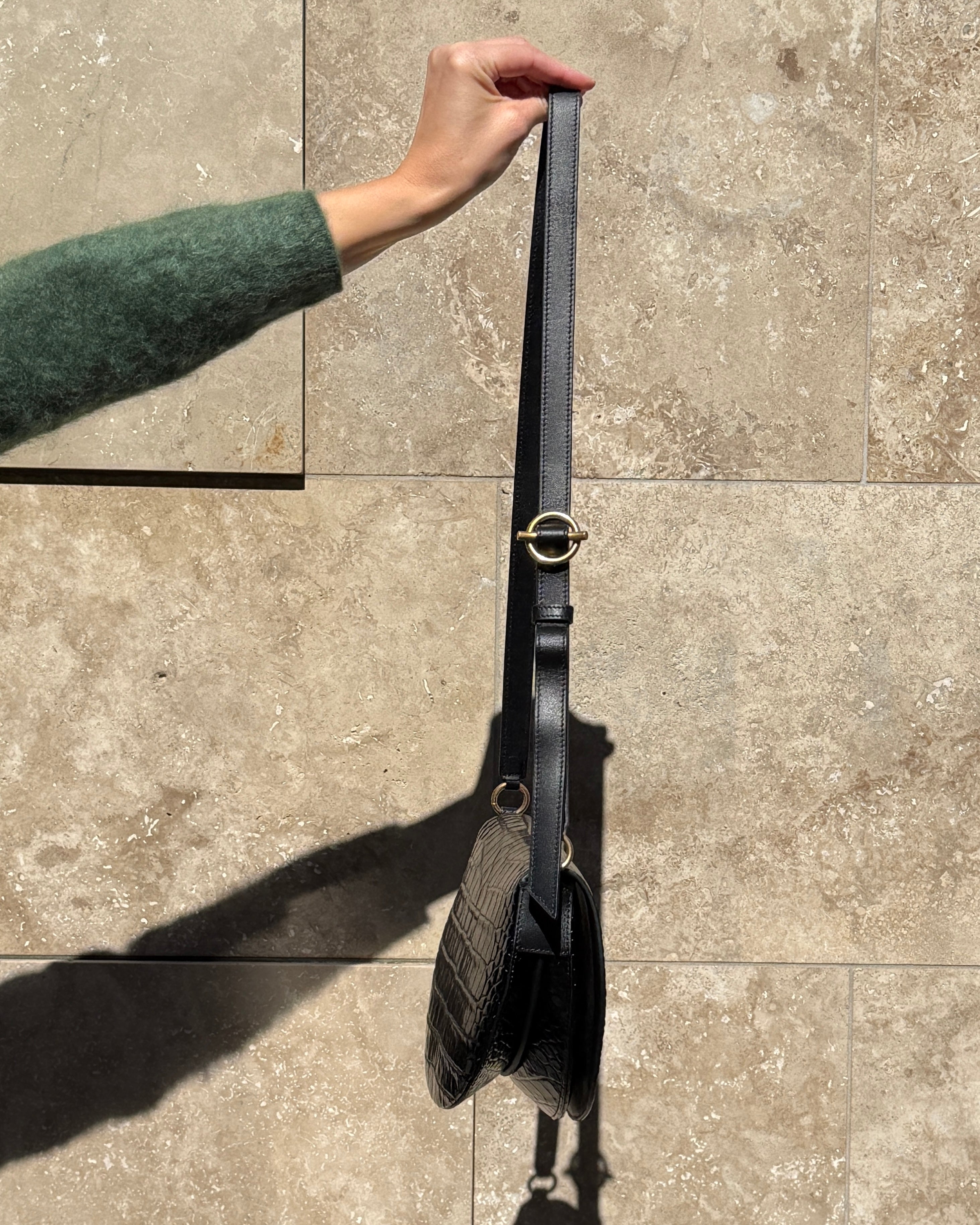 Kate Saddle Bag-Handbags-Wandler-Black Croc-OS-Mercantile Portland