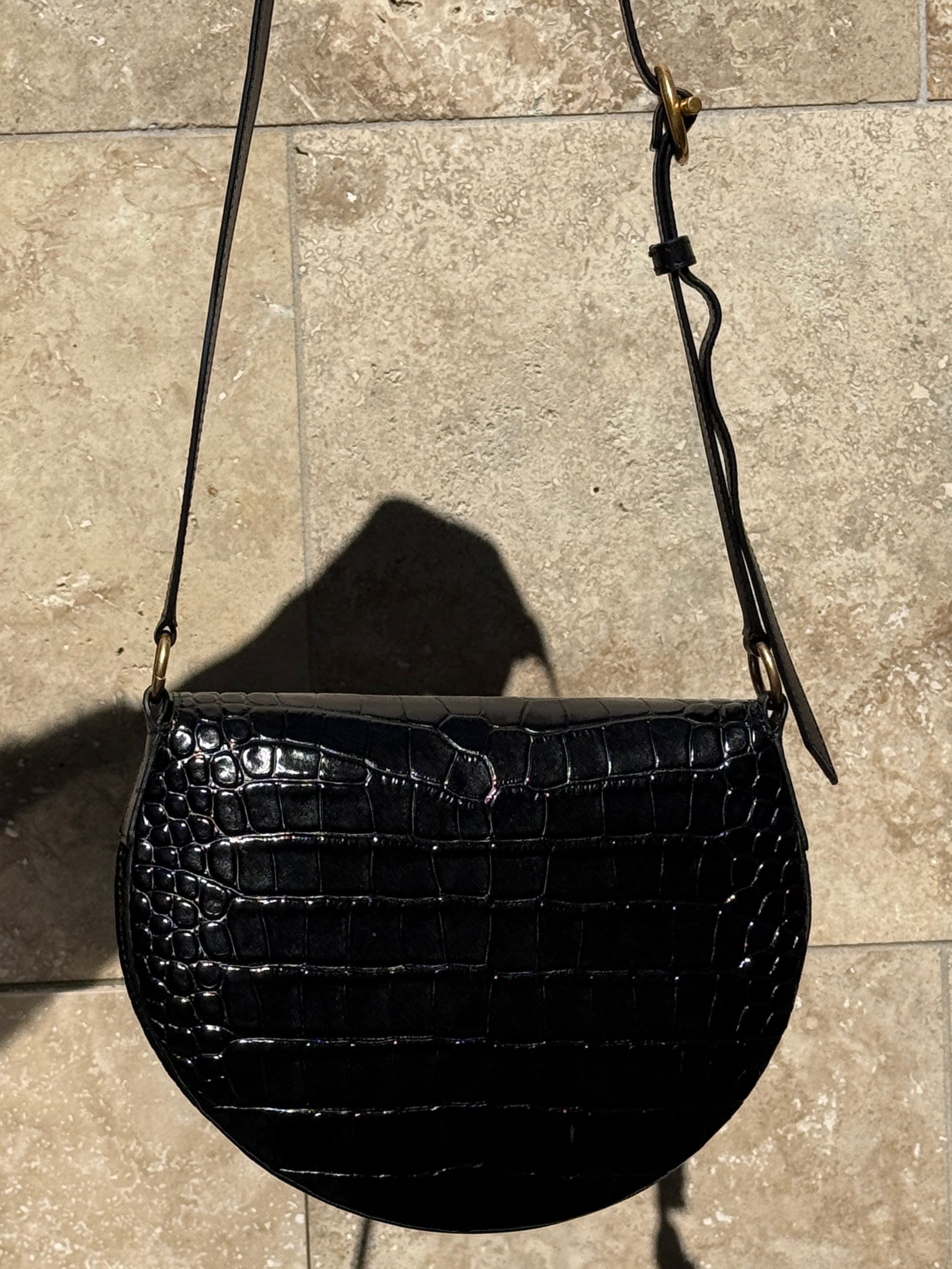 Kate Saddle Bag-Handbags-Wandler-Black Croc-OS-Mercantile Portland