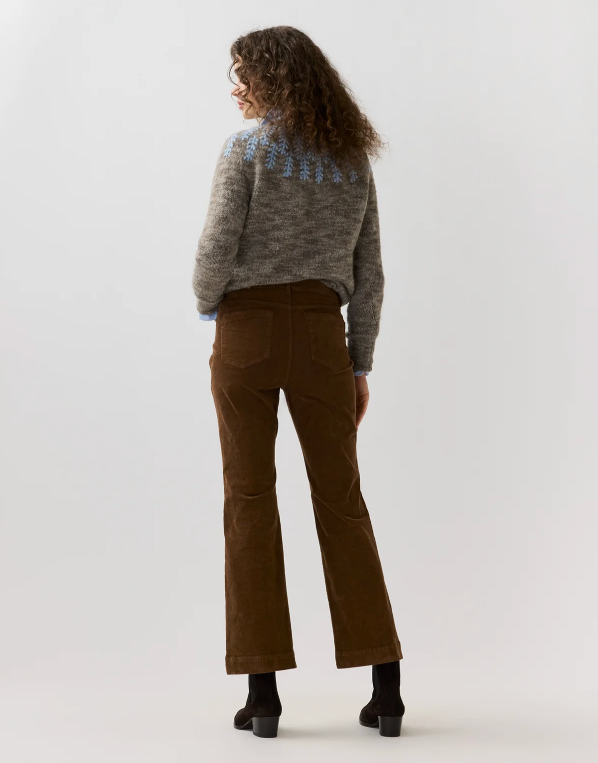 Kendall Flare 5-Pocket Stretch Cord-Pants-Mashburn-Chestnut-24-Mercantile Portland