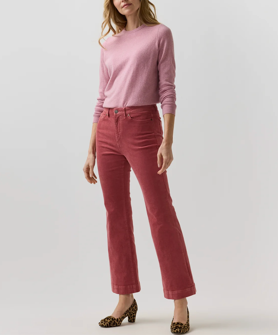 Kit Cashmere Crew in Heather Cherry-Sweaters-Mashburn-Heather Cherry-XS-Mercantile Portland