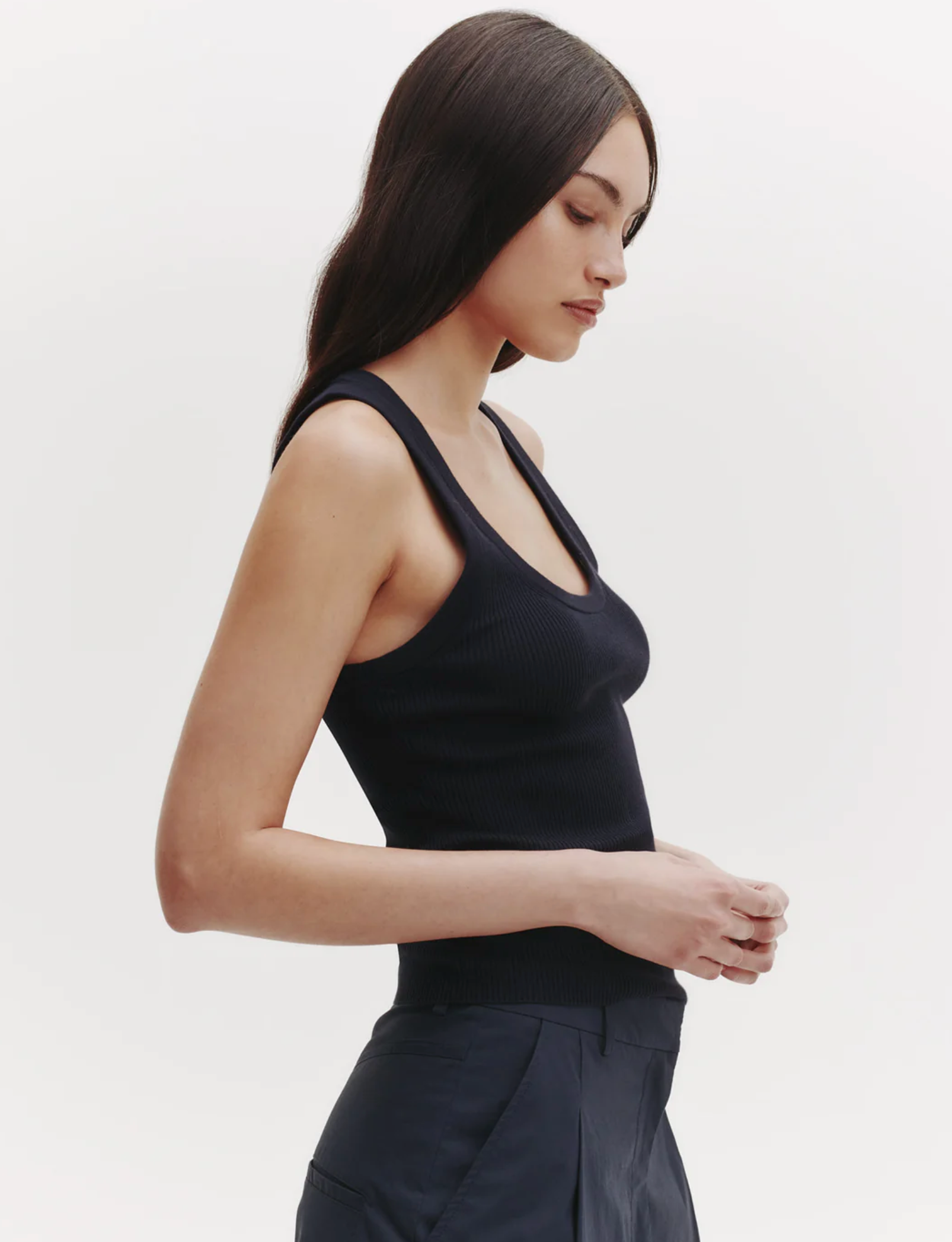 Knit Tank-Tops-TWP-Midnight-XS-Mercantile Portland