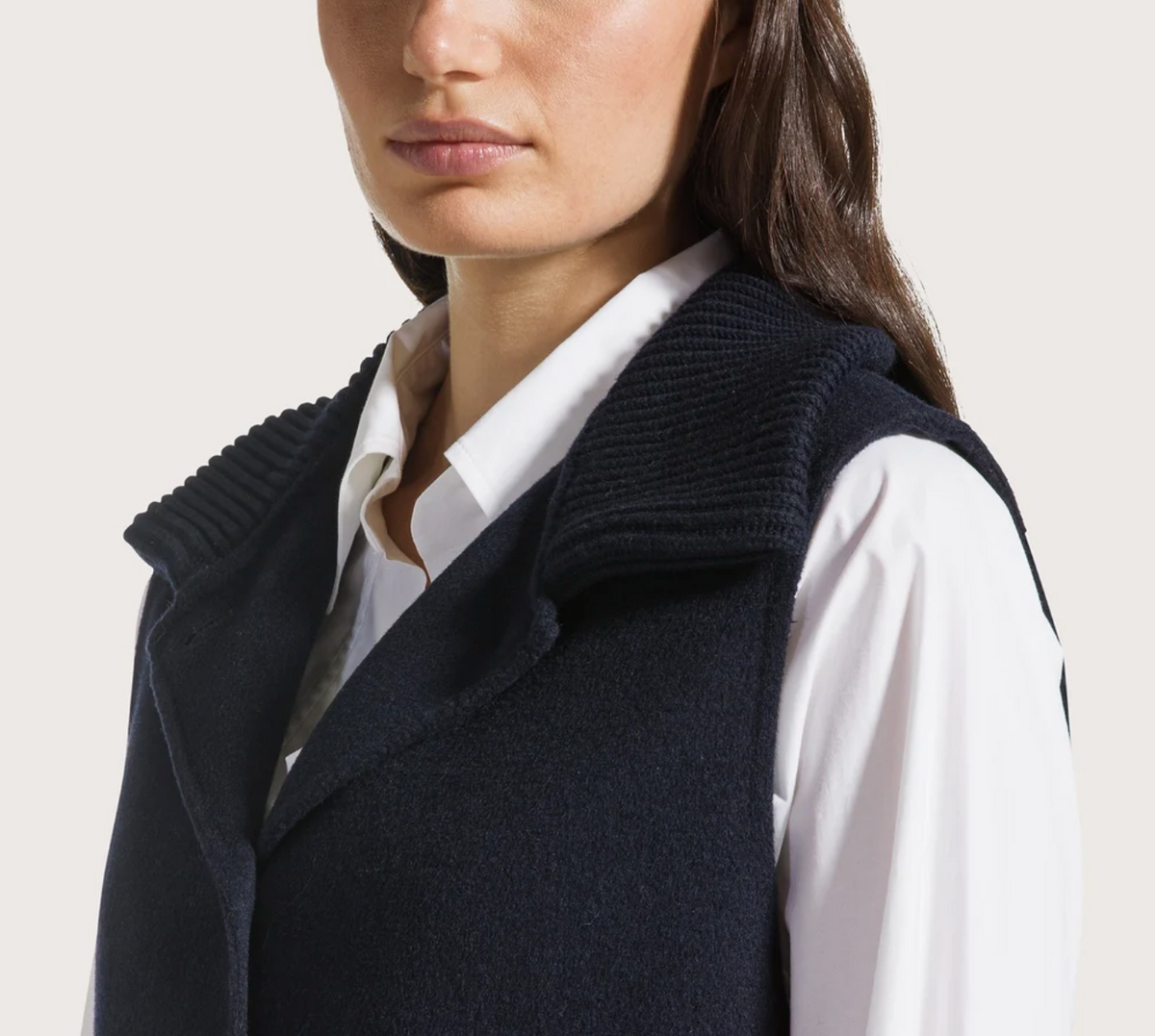 Knit Vest in Navy-Jackets-SEVENTY-Navy-XS-Mercantile Portland
