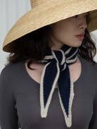 Knitted Cashmere Neckercheif-Scarves and Wraps-Oats & Rice-Navy-OS-Mercantile Portland