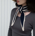 Knitted Cashmere Neckercheif-Scarves and Wraps-Oats & Rice-Navy-OS-Mercantile Portland