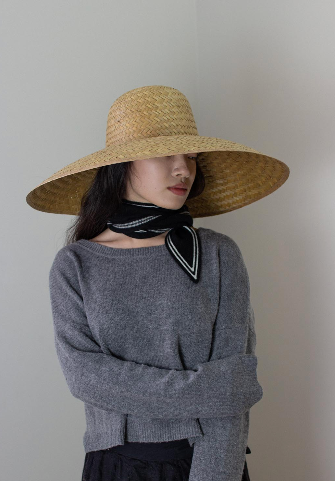 Knitted Cashmere Neckerchief-Scarves and Wraps-OATS & RICE-Black-OS-Mercantile Portland