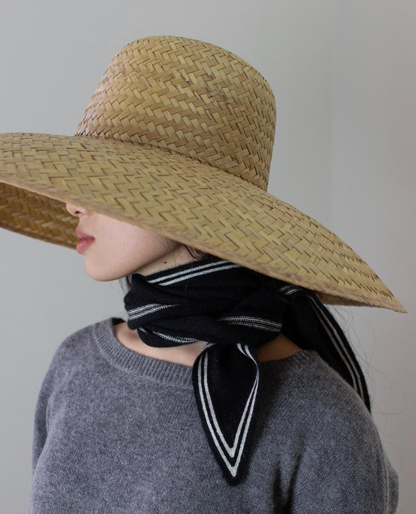 Knitted Cashmere Neckerchief-Scarves and Wraps-OATS & RICE-Black-OS-Mercantile Portland