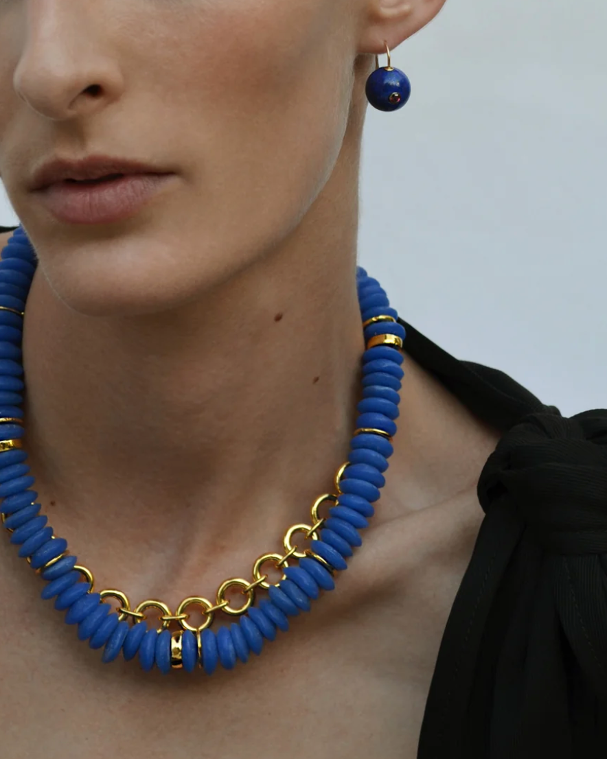 Laguna Necklace in Dark Electric Blue-Jewelry-Lizzie Fortunato-Deep Electric Blue-OS-Mercantile Portland