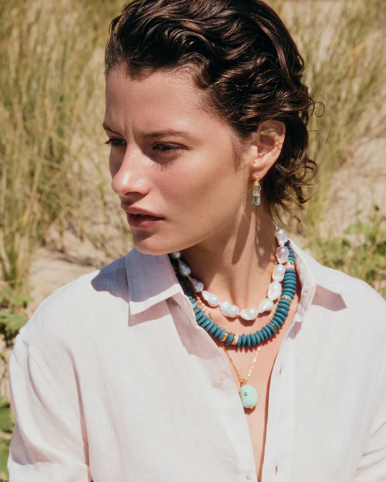 Laguna Necklace in Turquoise Ocean-Jewelry-Lizzie Fortunato-Turquoise-OS-Mercantile Portland