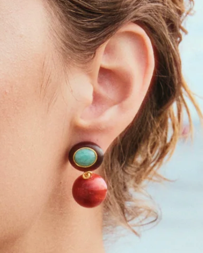 Laurel Earrings-Jewelry-Lizzie Fortunato-Coral-OS-Mercantile Portland