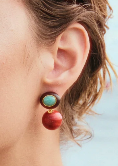 Laurel Earrings-Jewelry-Lizzie Fortunato-Coral-OS-Mercantile Portland