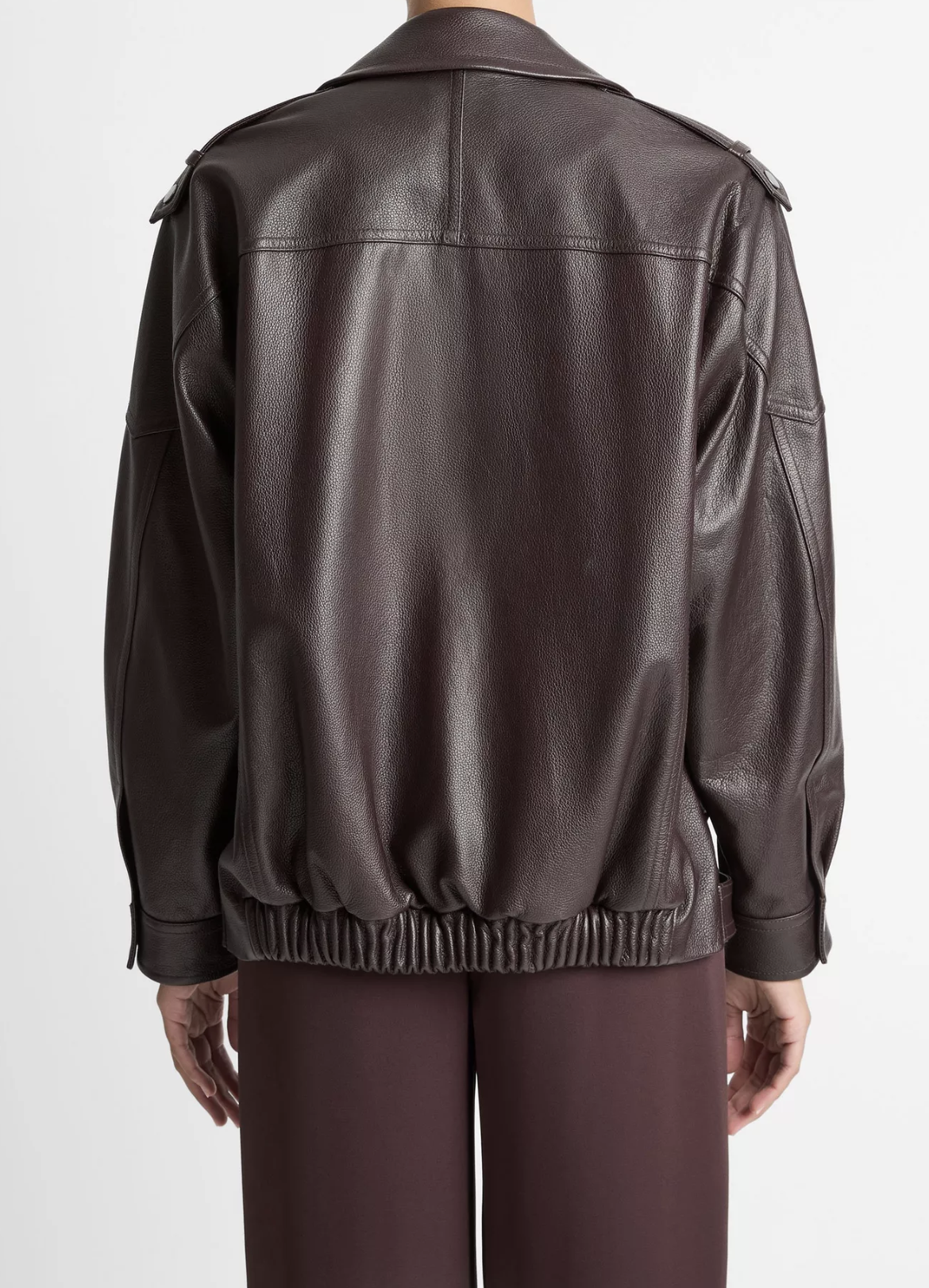 Leather Oversized Biker Jacket-Jackets-Vince-Dark Fig-XS-Mercantile Portland