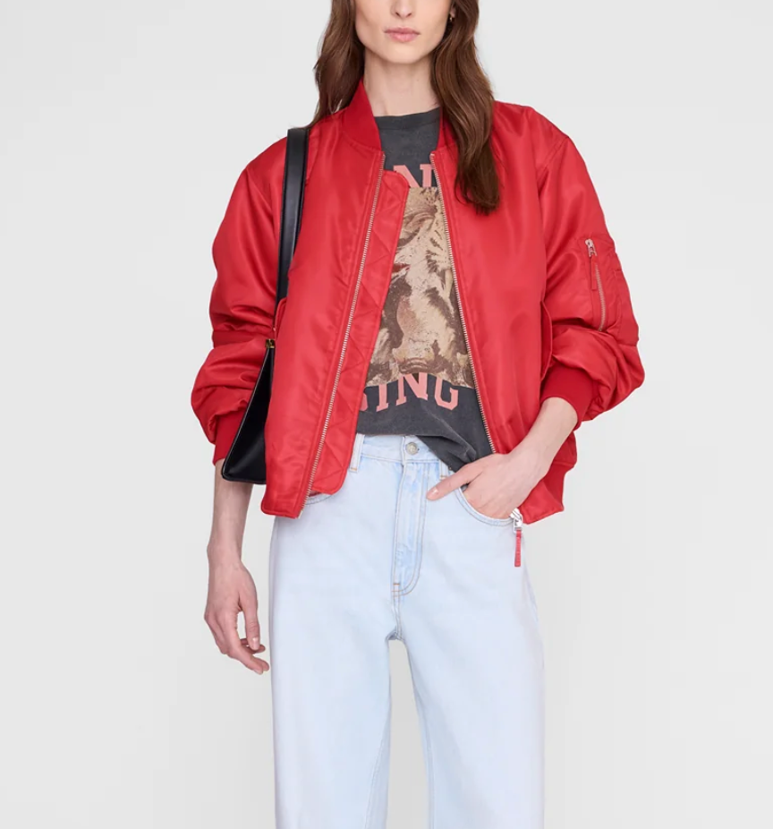 Leon Bomber in Red-Jackets-Anine Bing-Red-XS-Mercantile Portland