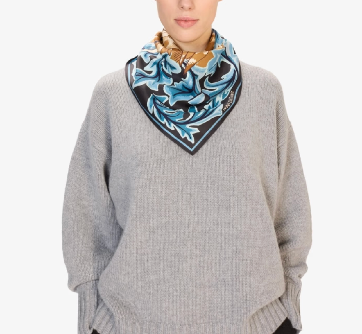Leonard Square Scarf in Blue-Scarves and Wraps-Inoui Editions-Blue-OS-Mercantile Portland