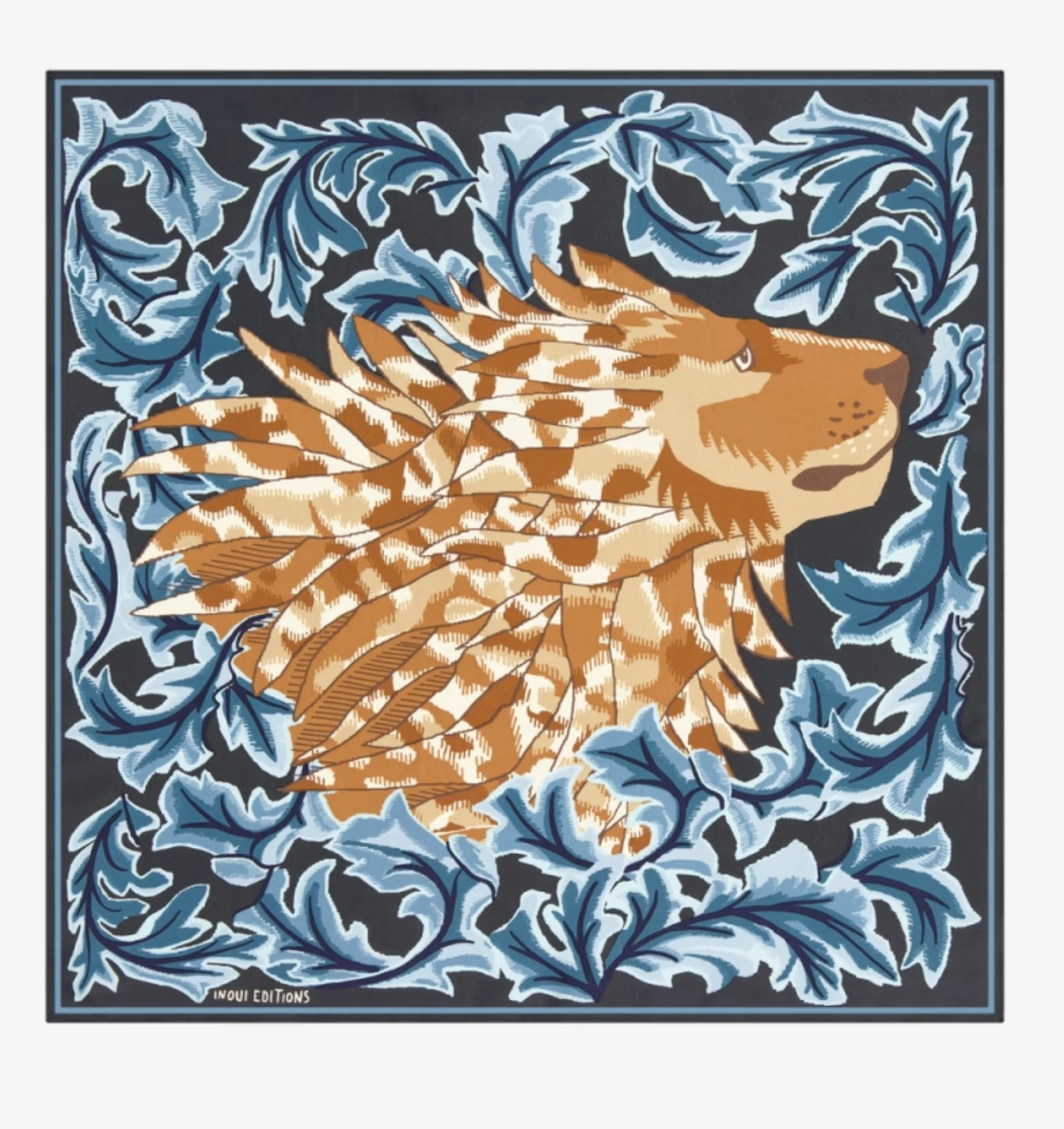 Leonard Square Scarf in Blue-Scarves and Wraps-Inoui Editions-Blue-OS-Mercantile Portland