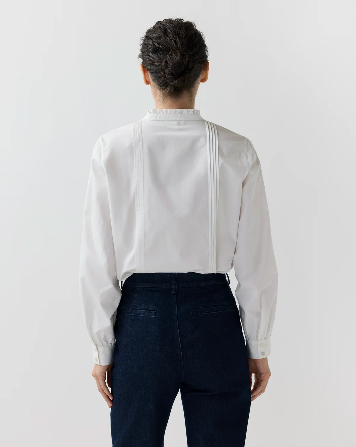 Letitia Blouse in White Poplin-Shirts-Mashburn-White-XS-Mercantile Portland