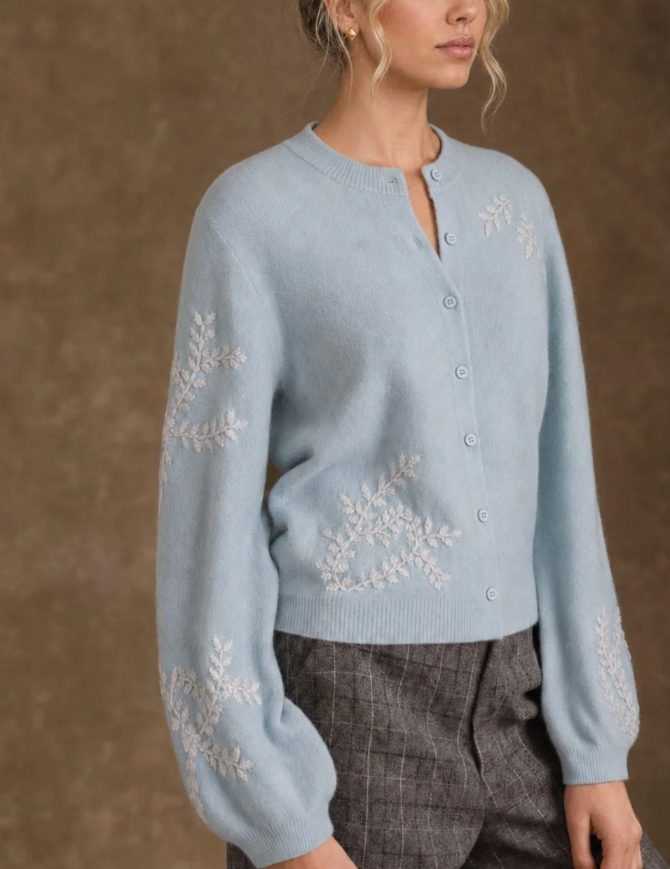 Lilah Embroidered Cardigan in Dusty Blue-Sweaters-27 Miles-Dusty Blue-XS-Mercantile Portland