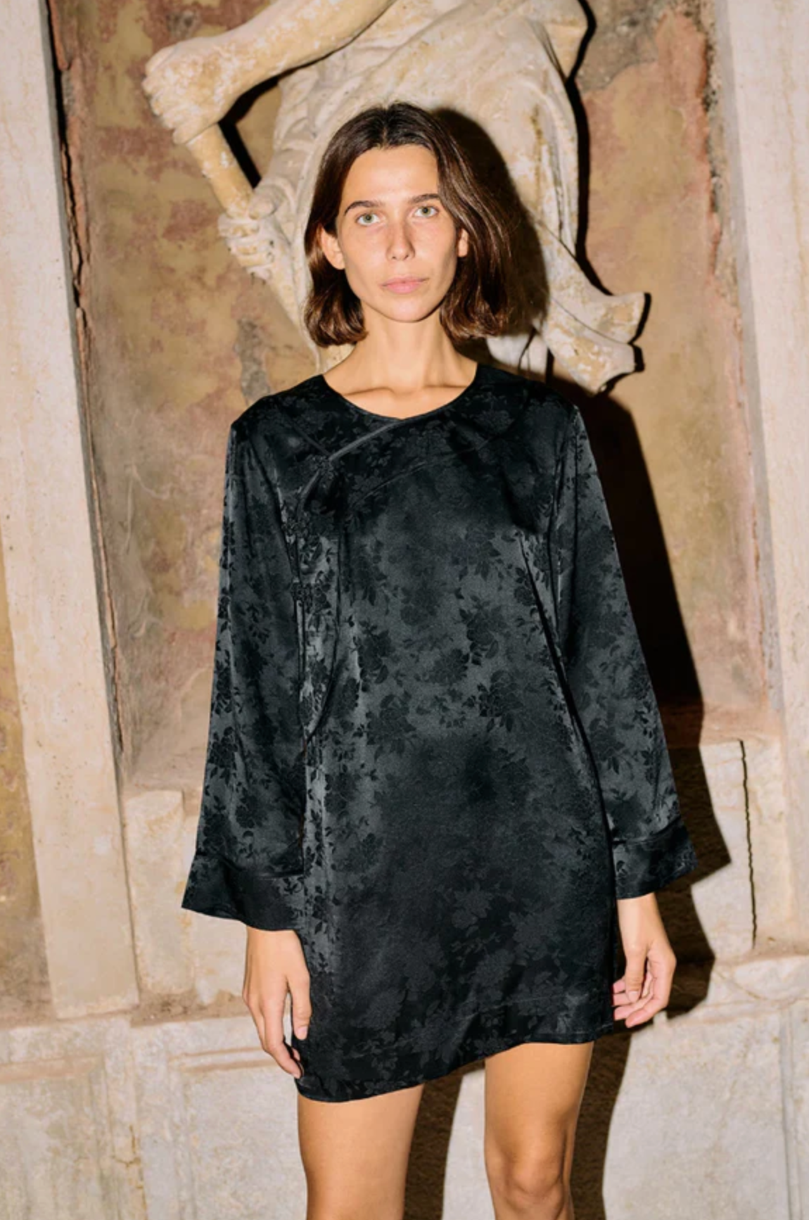 Loa Black Jacquard Dress-Dresses-Ciao Lucia-XXS-BLK-Mercantile Portland