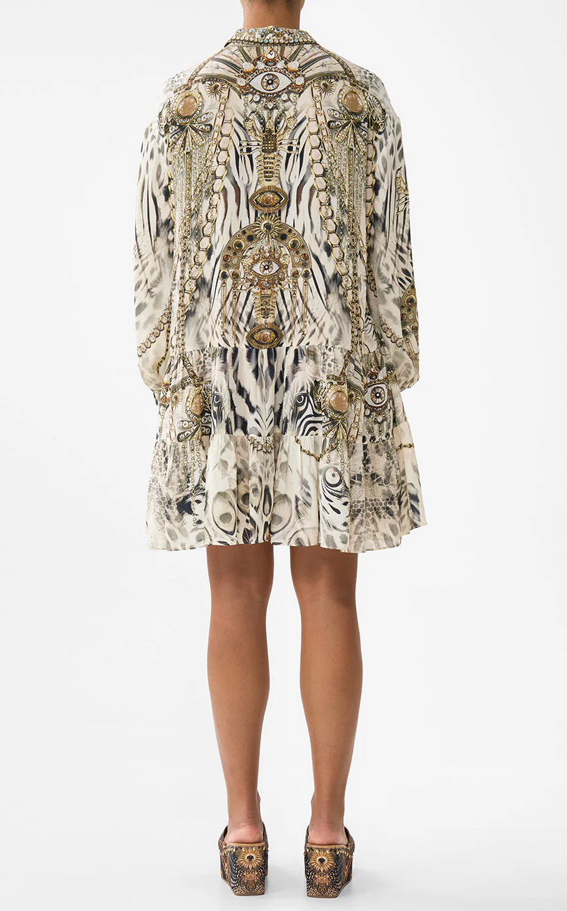 Long-Sleeve Tiered Short Dress-Dresses-Camilla-Lady Lionheart-XS-Mercantile Portland