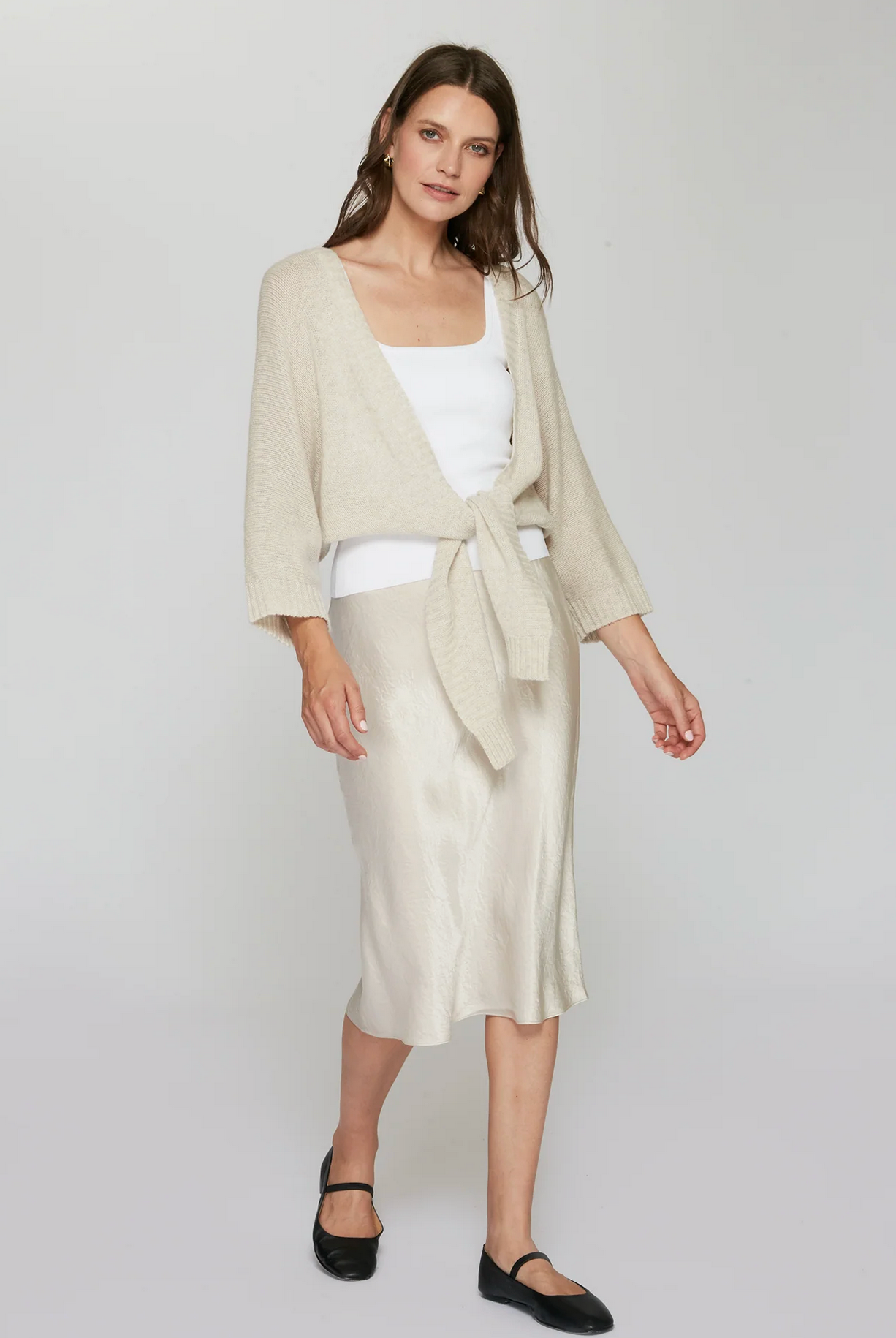 Loose Guage Tie-Front Dolman-Sweaters-Autumn Cashmere-Mojave-XS-Mercantile Portland