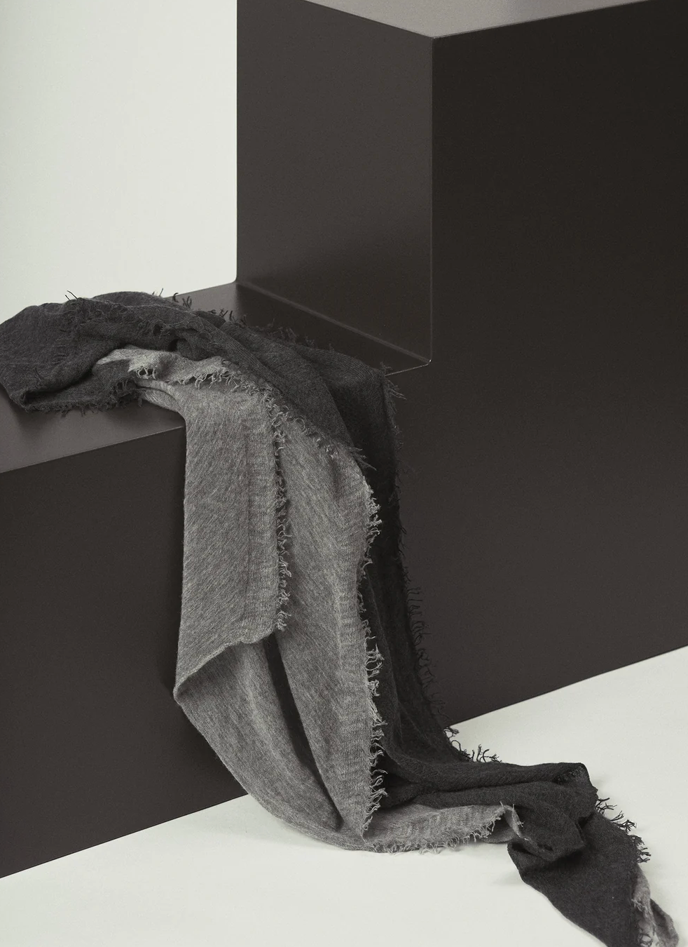 Love Duo Cashmere Scarf-Scarves-Grisal-Black / Milk-OS-Mercantile Portland