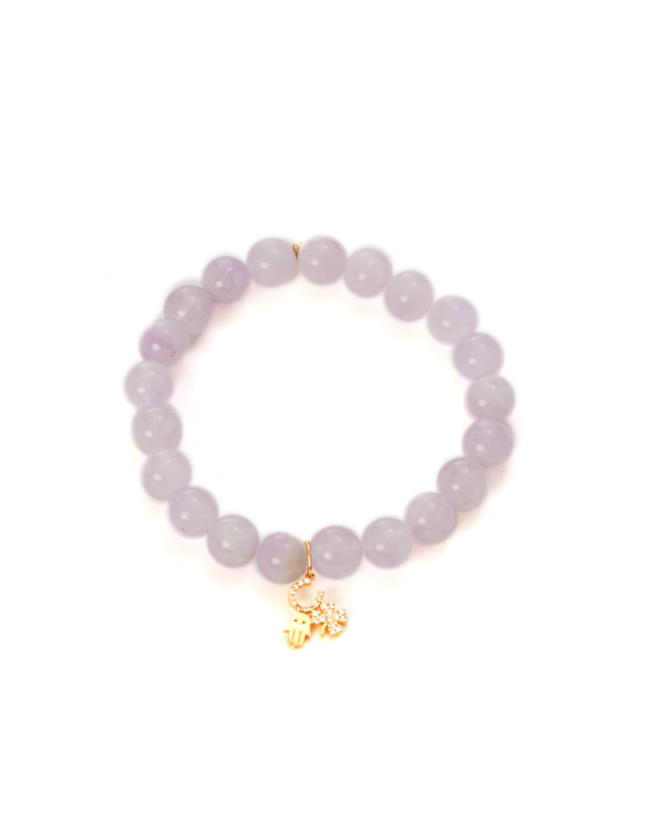 Luck and Protection Amethyst Beaded Bracelet-Jewelry-Sydney Evan-OS-Mercantile Portland