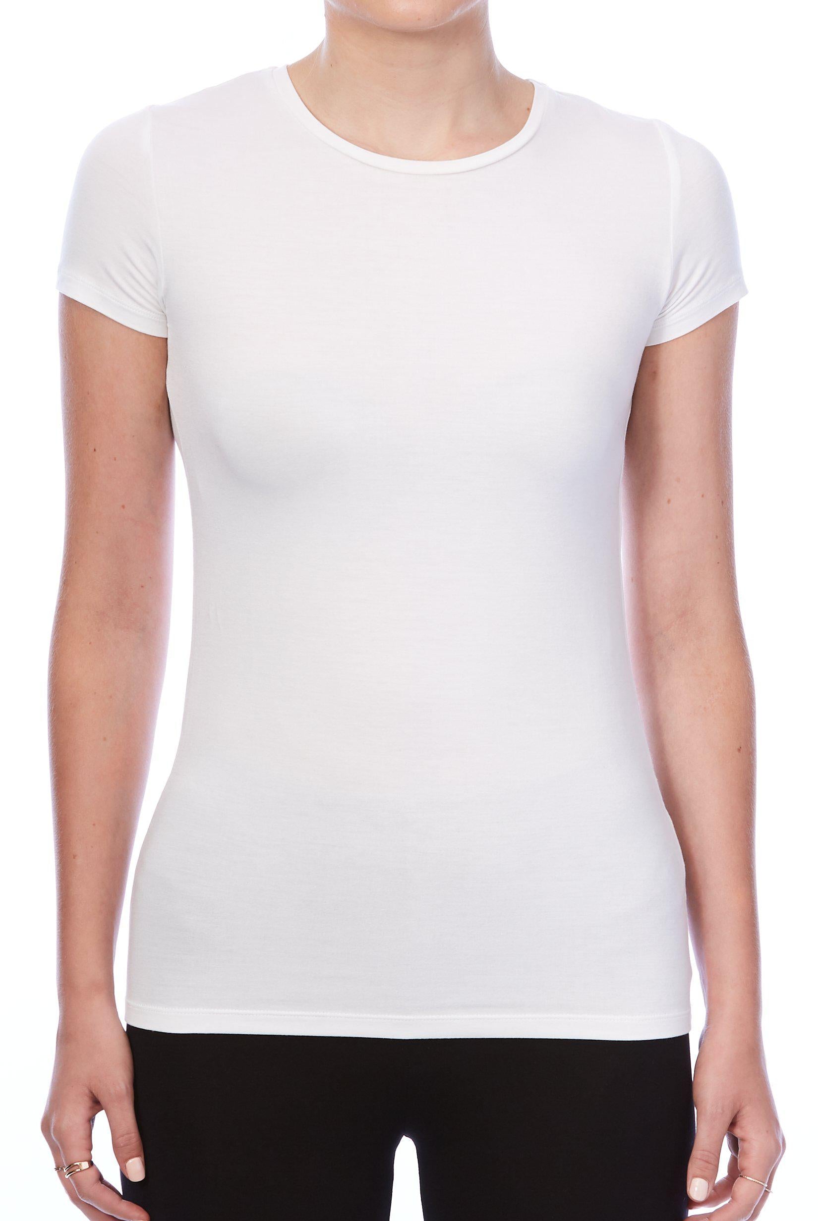 Luxury Soft Touch Crew Neck Short-Sleeve T-Shirt-Tops-Majestic Filatures-White-1-Mercantile Portland