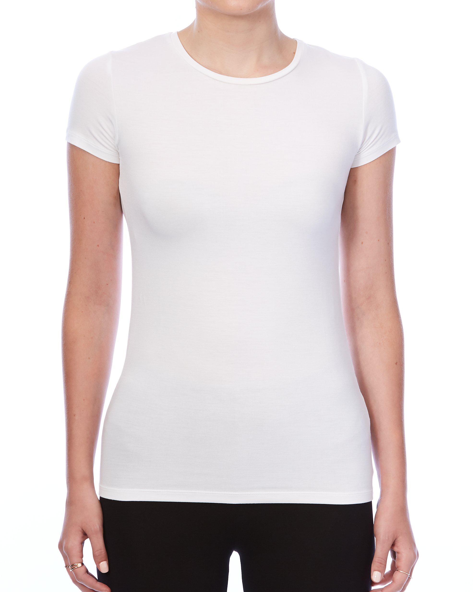 Luxury Soft Touch Crew Neck Short-Sleeve T-Shirt-Tops-Majestic Filatures-White-1-Mercantile Portland