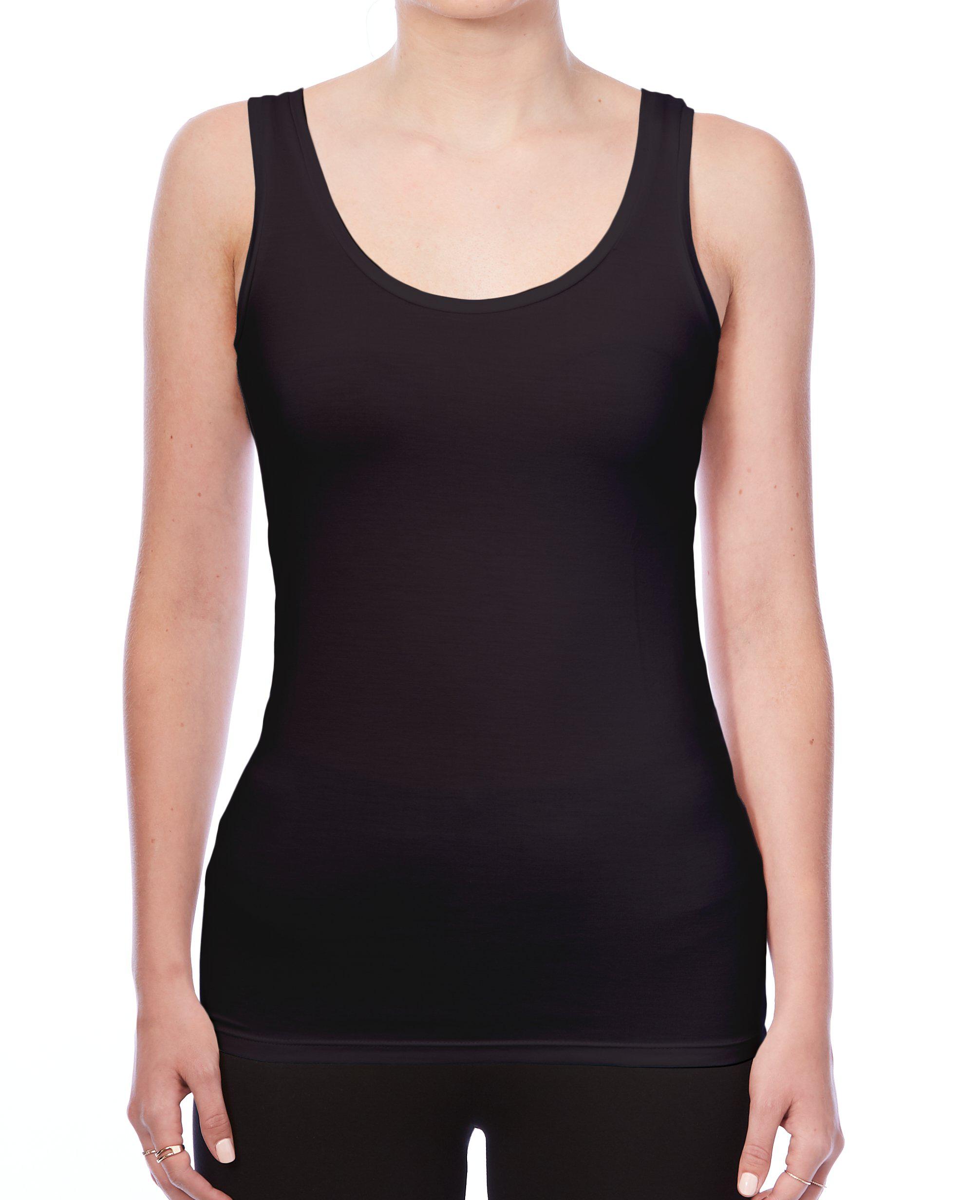 Luxury Soft Touch Scoop-Neck Tank-T-Shirts-Majestic Filatures-Black-1-Mercantile Portland