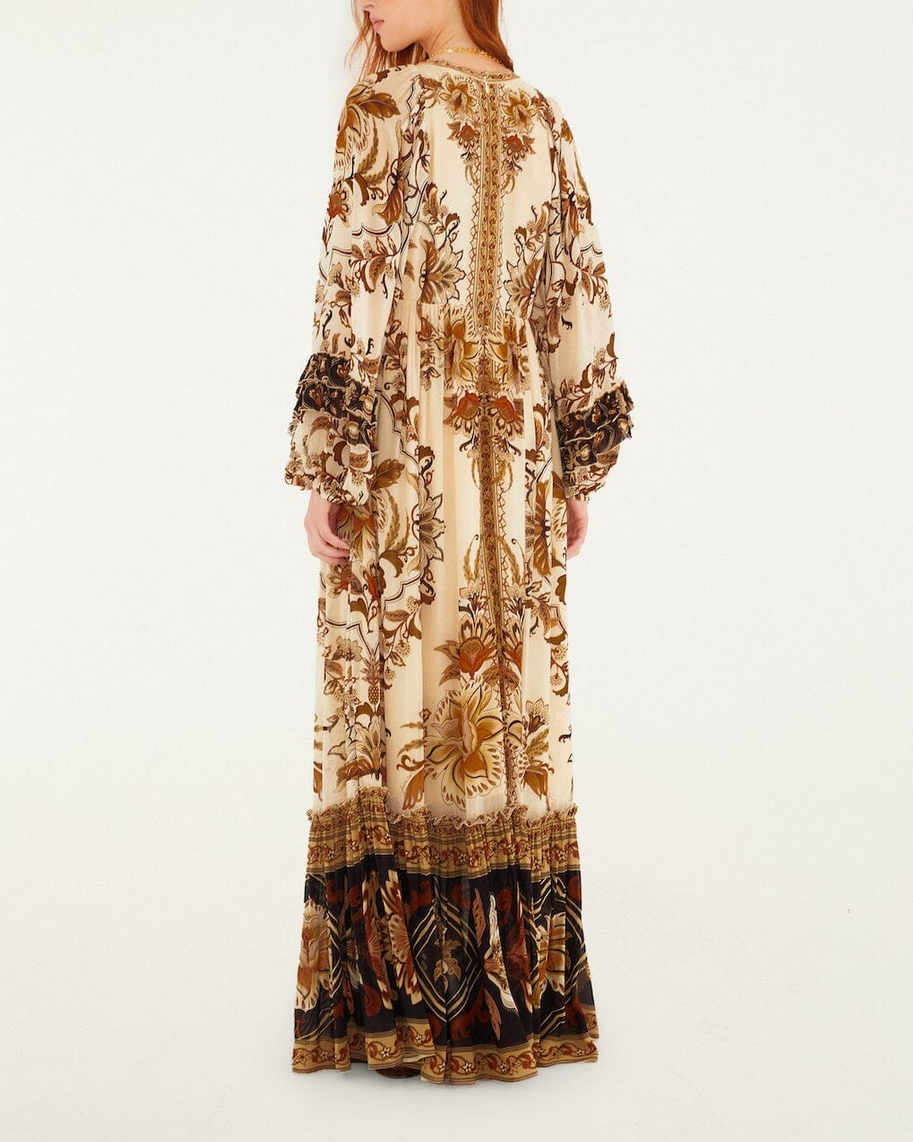 Majestic Garden Maxi Dress in Sand-Dresses-Farm Rio-Majestic Garden Sand-XXS-Mercantile Portland