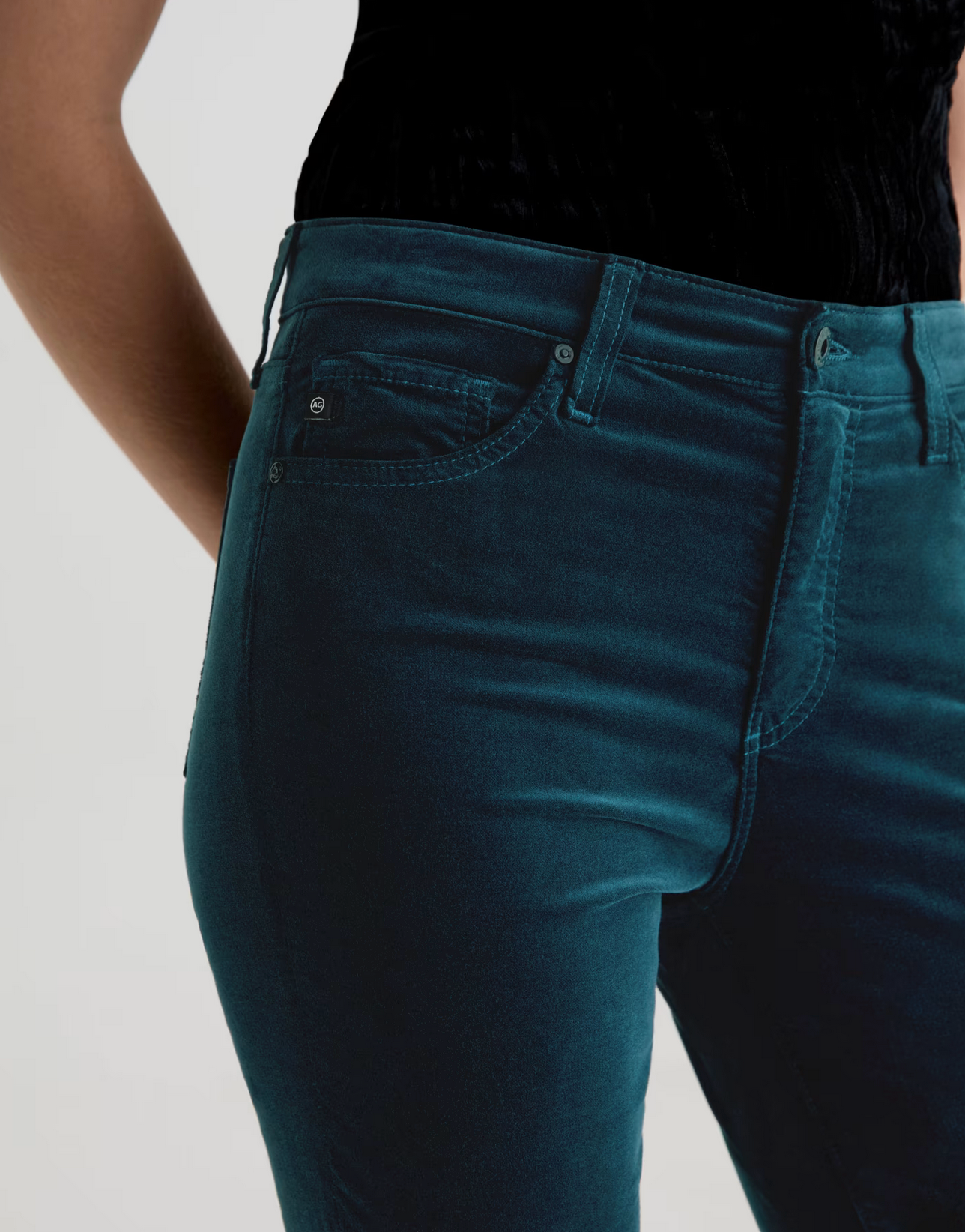 Mari Velvet in Deep Lagoon-Pants-AG Jeans-Deep Lagoon-27-Mercantile Portland