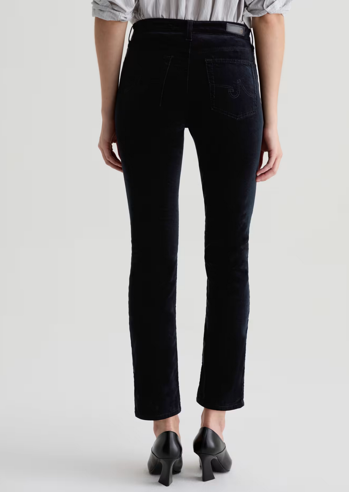 Mari Velvet in Super Black-Pants-AG Jeans-Super Black-25-Mercantile Portland