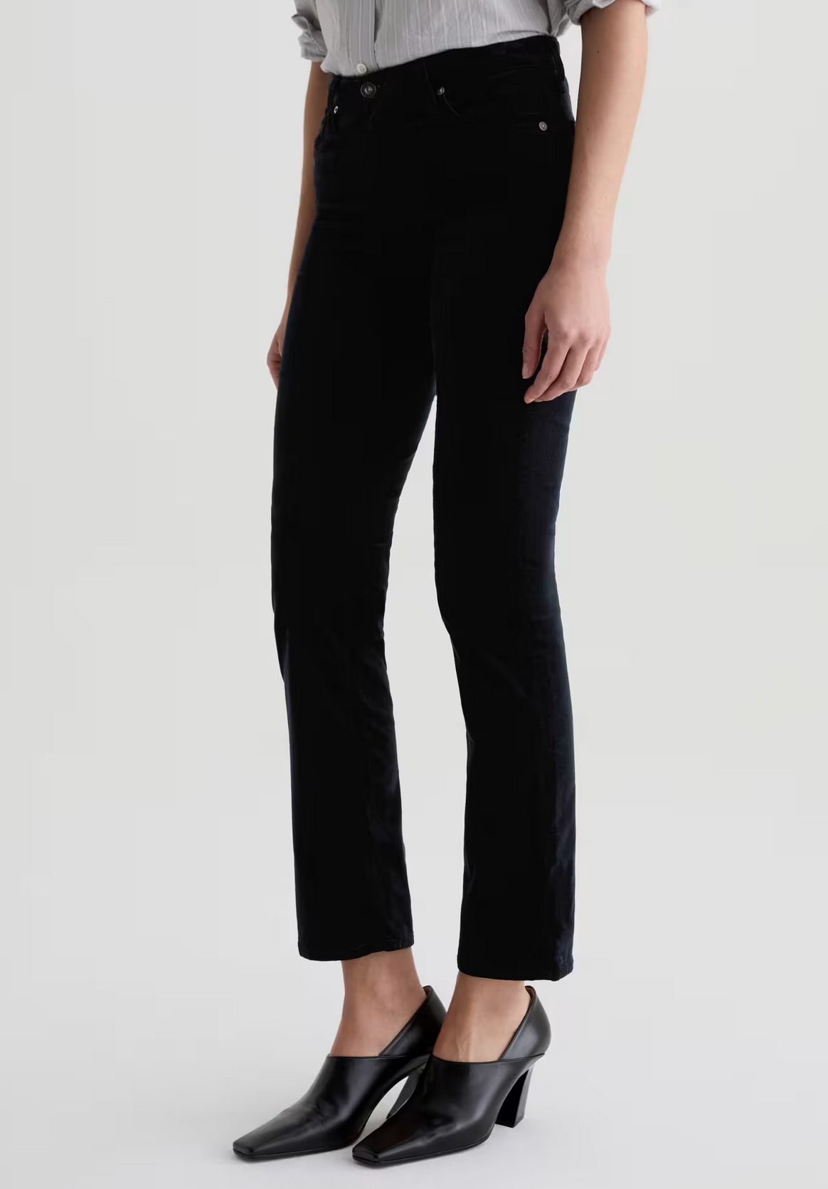 Mari Velvet in Super Black-Pants-AG Jeans-Super Black-25-Mercantile Portland