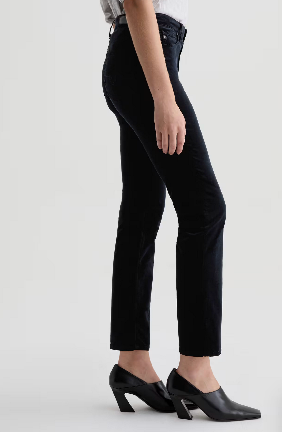 Mari Velvet in Super Black-Pants-AG Jeans-Super Black-25-Mercantile Portland