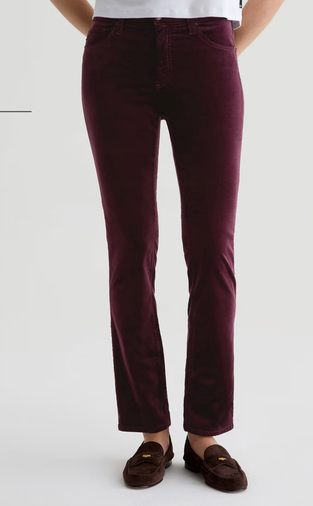 Mari Velvet in Winery-Pants-AG Jeans-Winery-25-Mercantile Portland