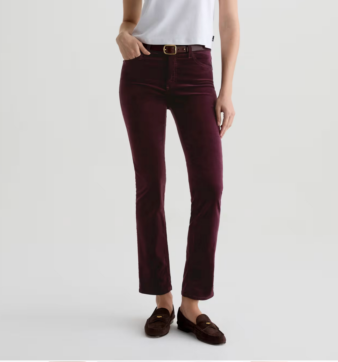 Mari Velvet in Winery-Pants-AG Jeans-Winery-25-Mercantile Portland