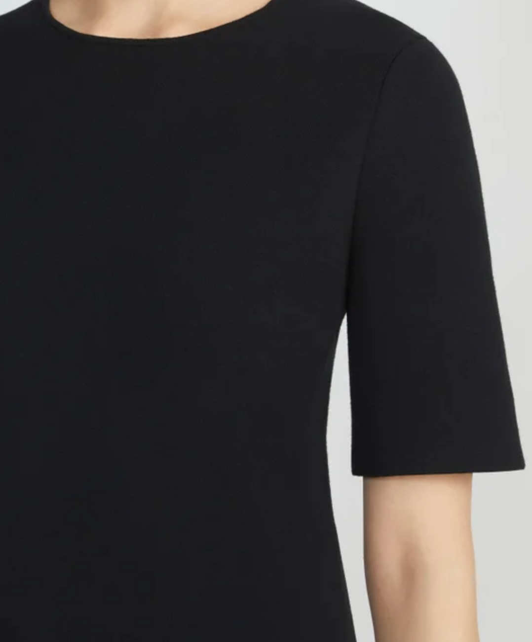 Matte Crepe Short Sleeve Knit Dress-Clothing-Lafayette 148-Black-XS-Mercantile Portland